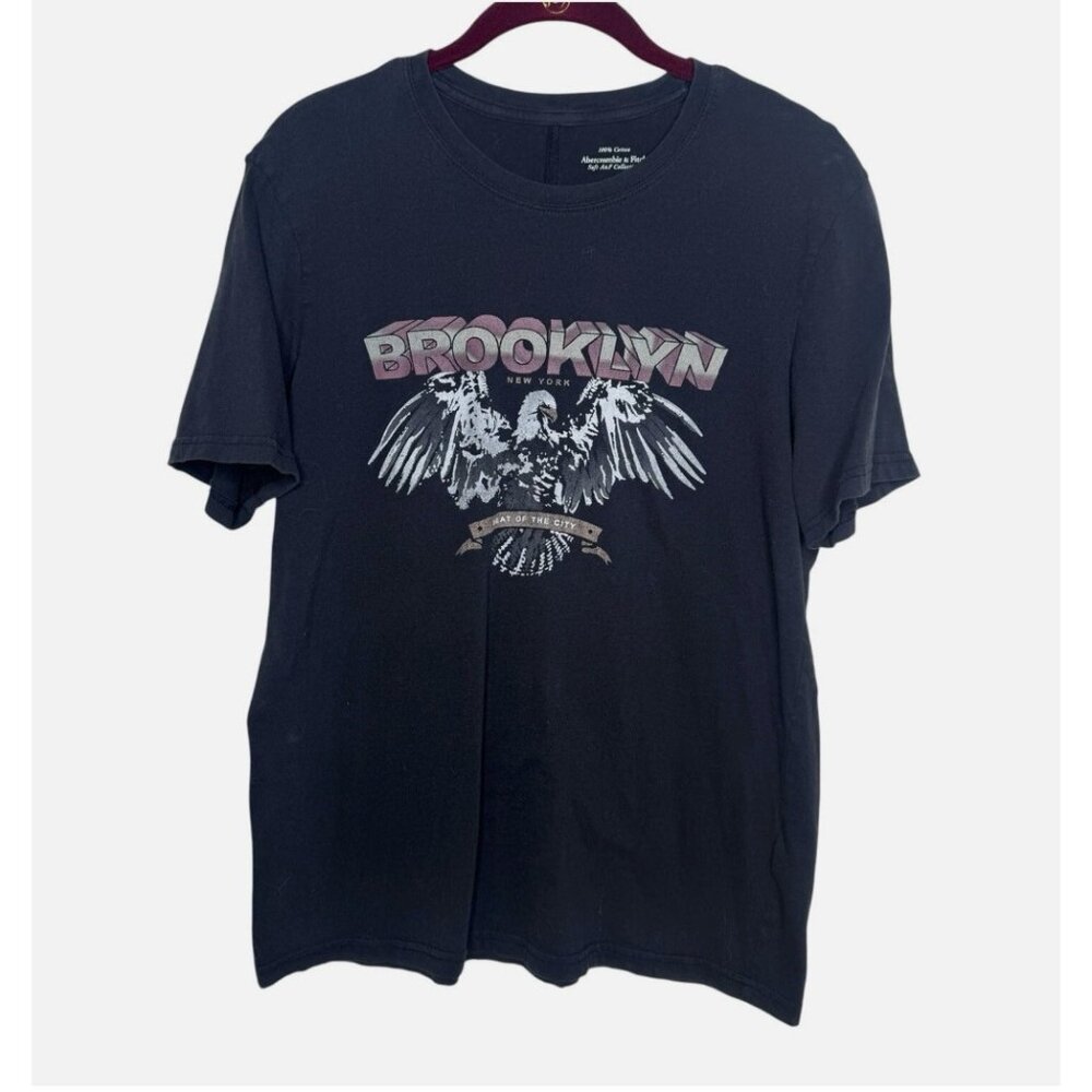 Abercrombie & Fitch Brooklyn Eagle T-Shirt Size Medium Gray Soft AF Collection C